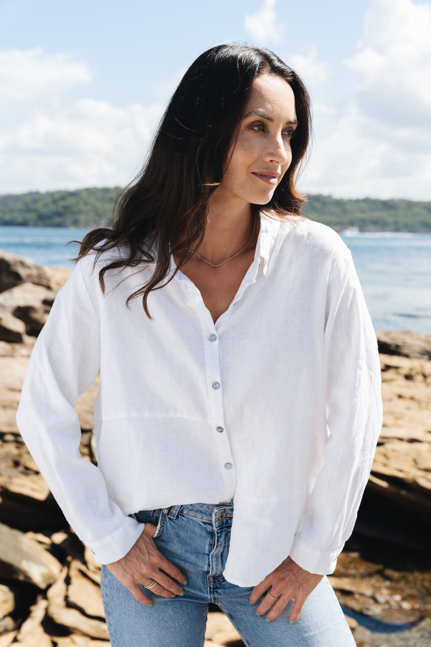 Mila linen shirt - white