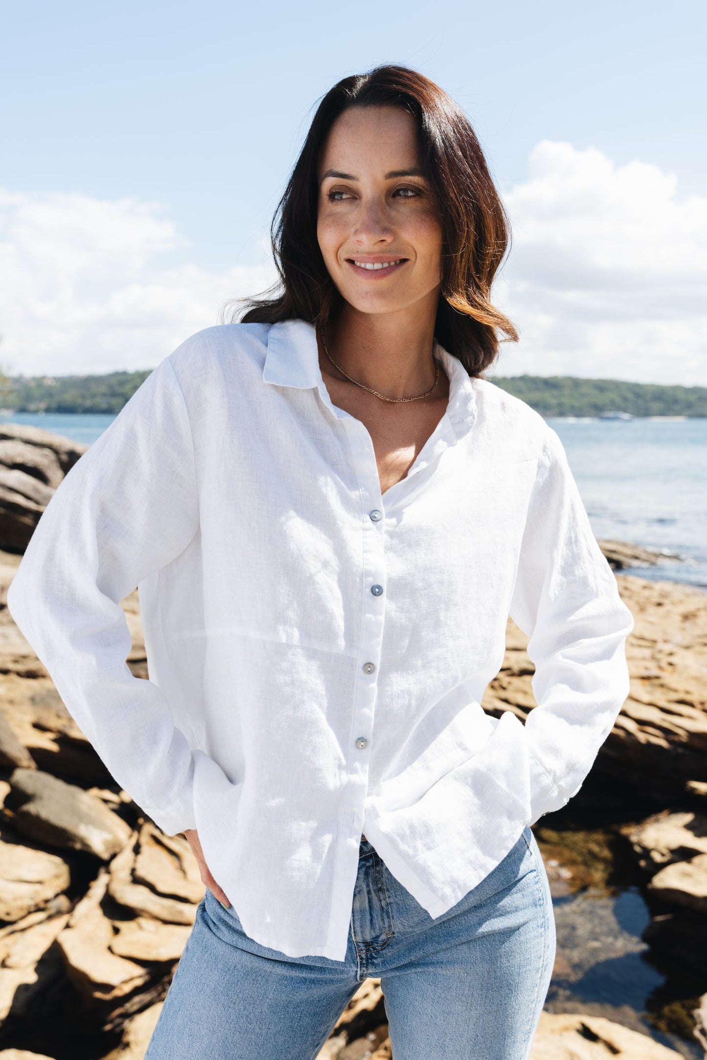 Mila linen shirt - white