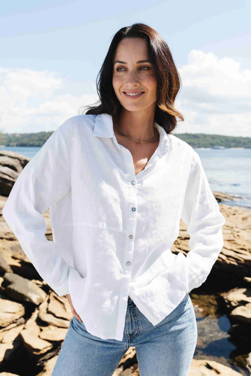 Mila linen shirt - white