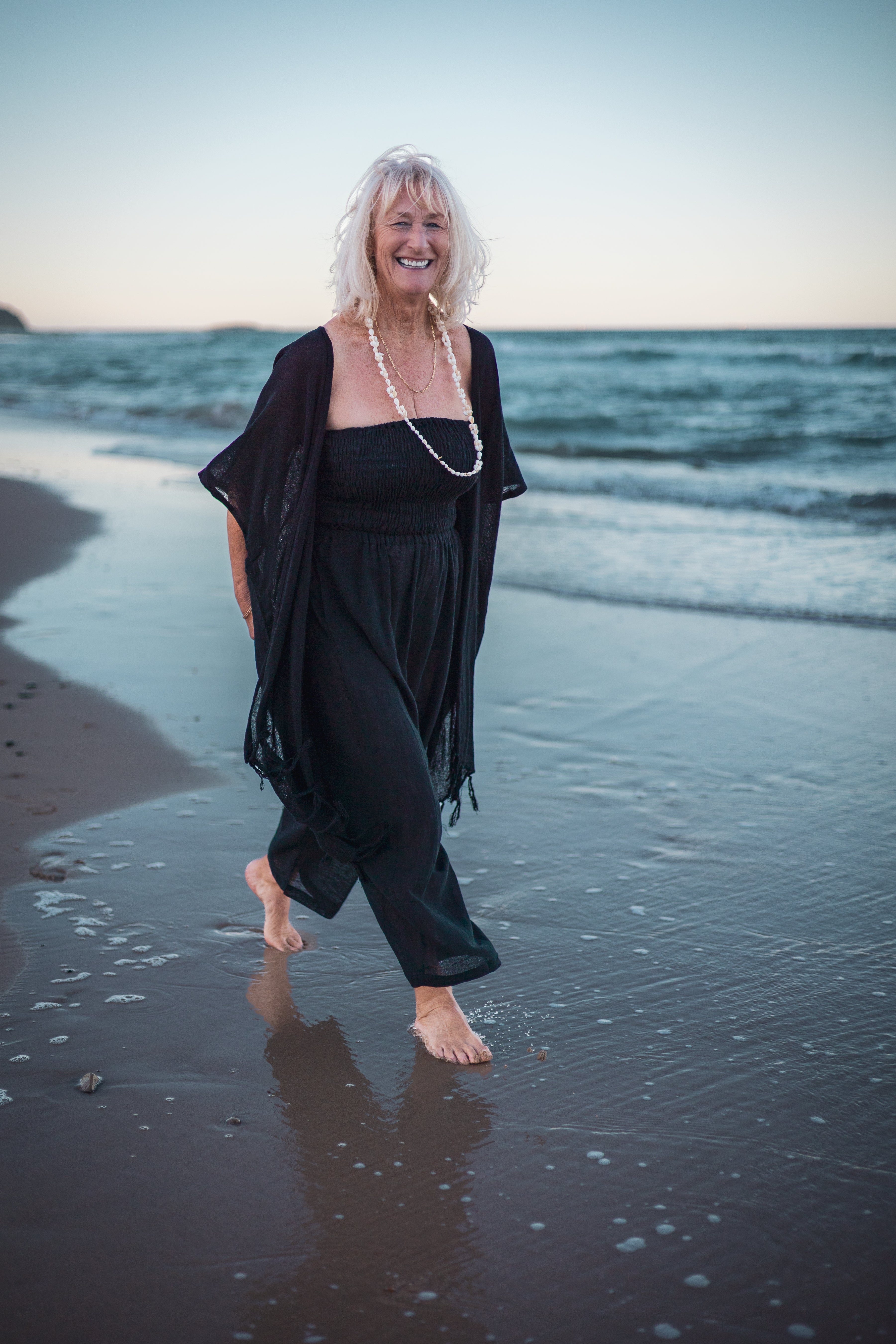 Kayla ramie short  kimono - black