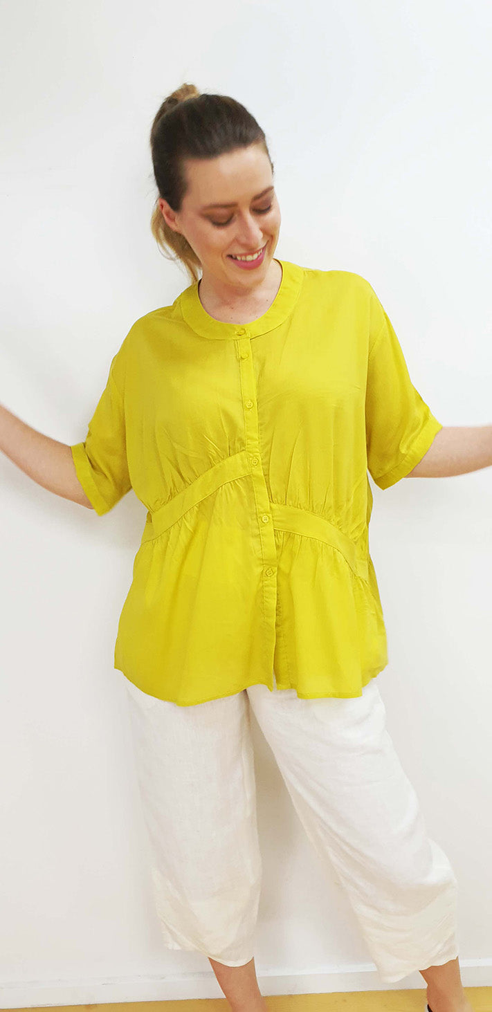 Yolanda Shirt top  in Lime Sunshine