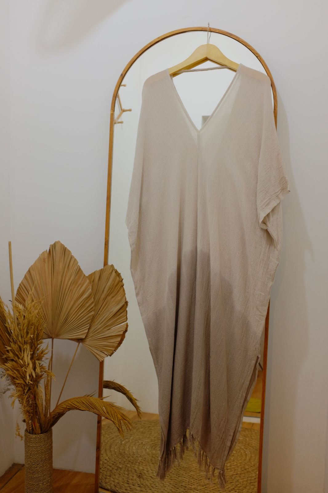 Dara Double V  maxi kaftan- tie dye Rouge