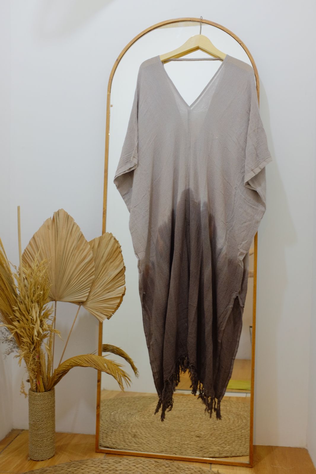 Dara Double V  maxi kaftan- tie dye Rouge