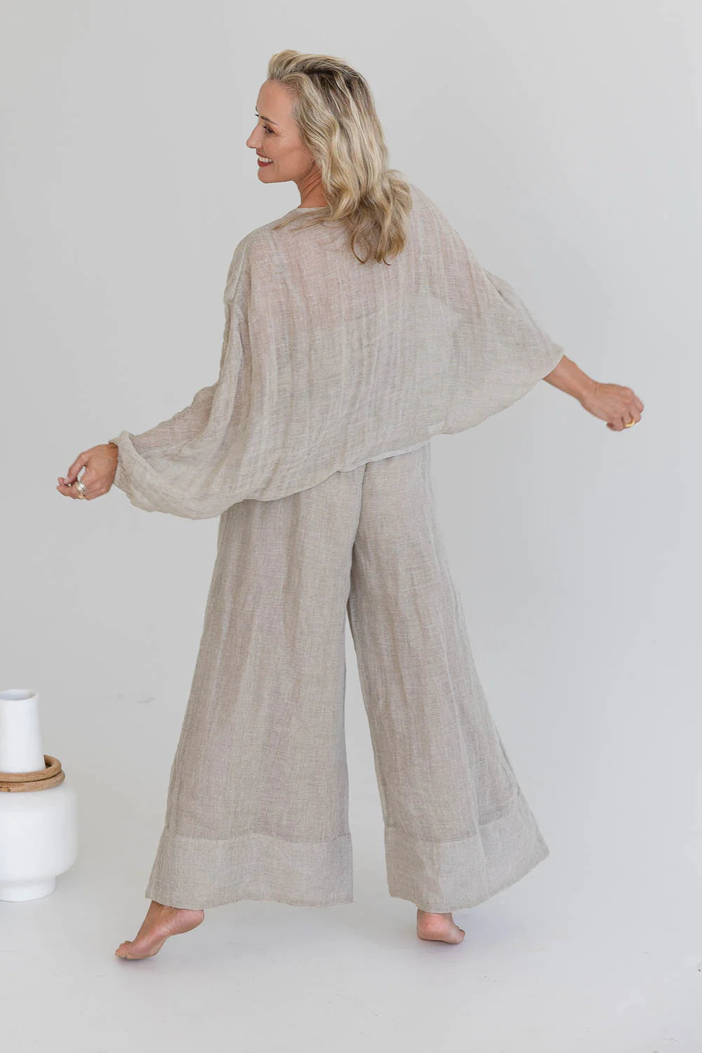 Kosa Reversible Linen Top - Natural