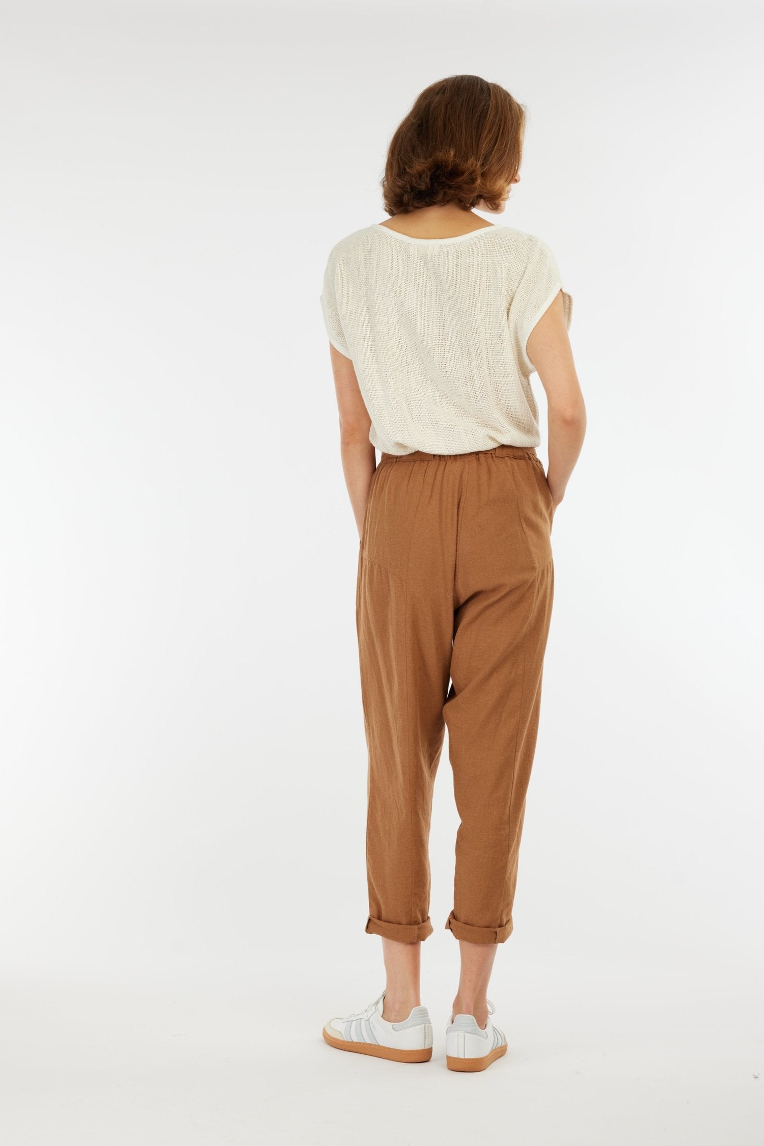 Carbon The Label Tuscan Linen Pants- Toffee