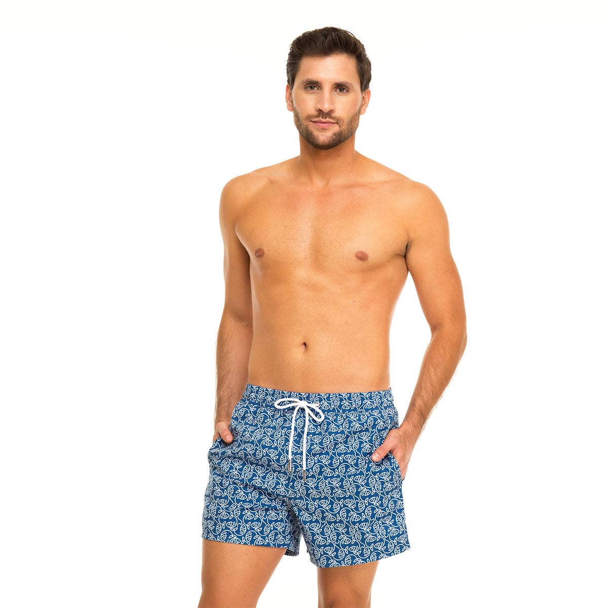 Dark Essential Fishes Men's Swim Shorts: S