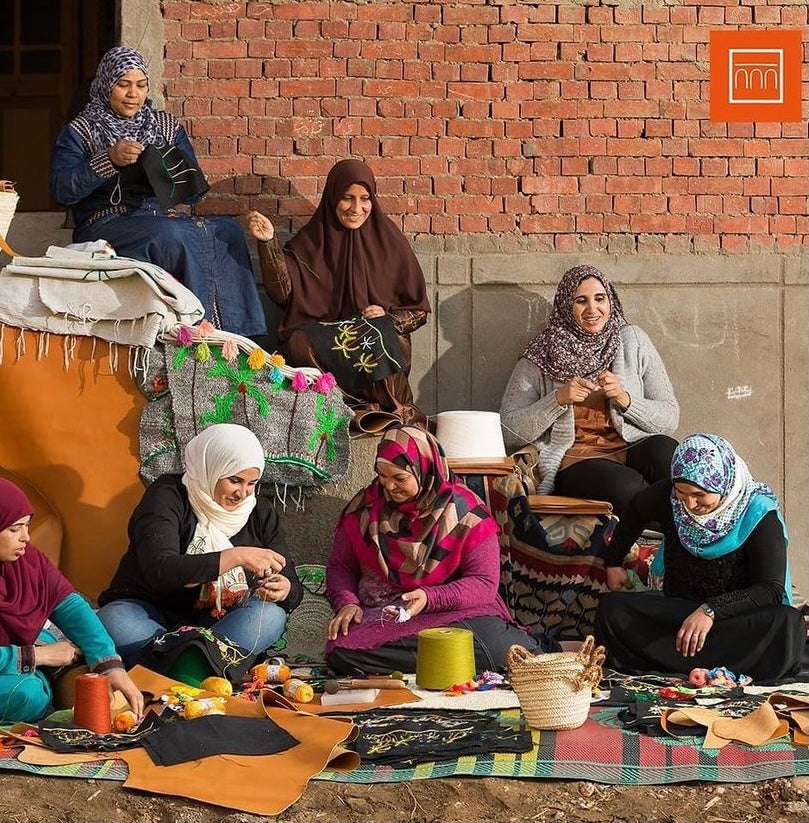 women wearing Baddara Handmade & Embroidered Linen Scarf