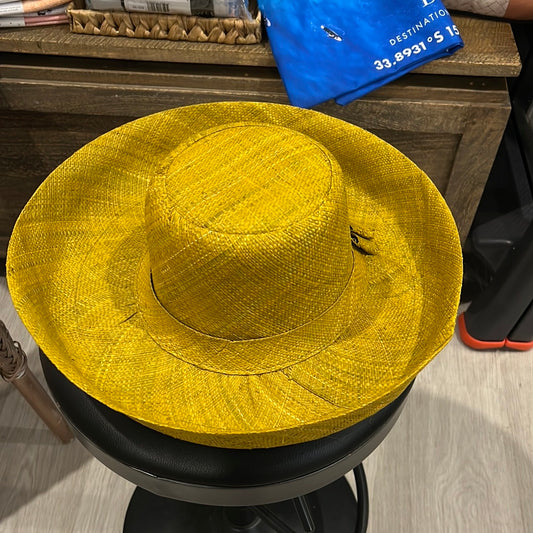 Demi Capeline straw hat with bow - mustard