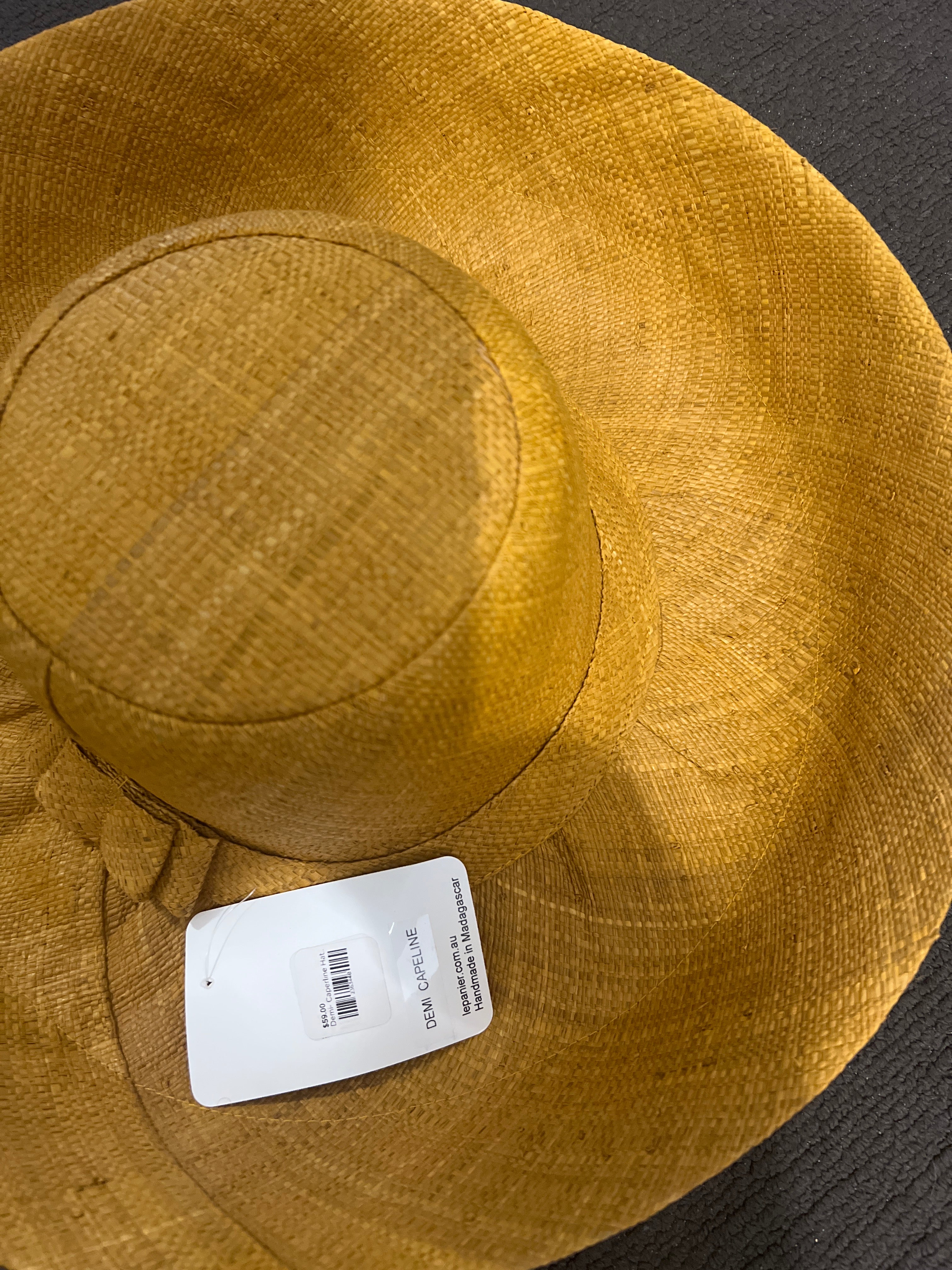 Demi Capeline Raffia Hat - mustard
