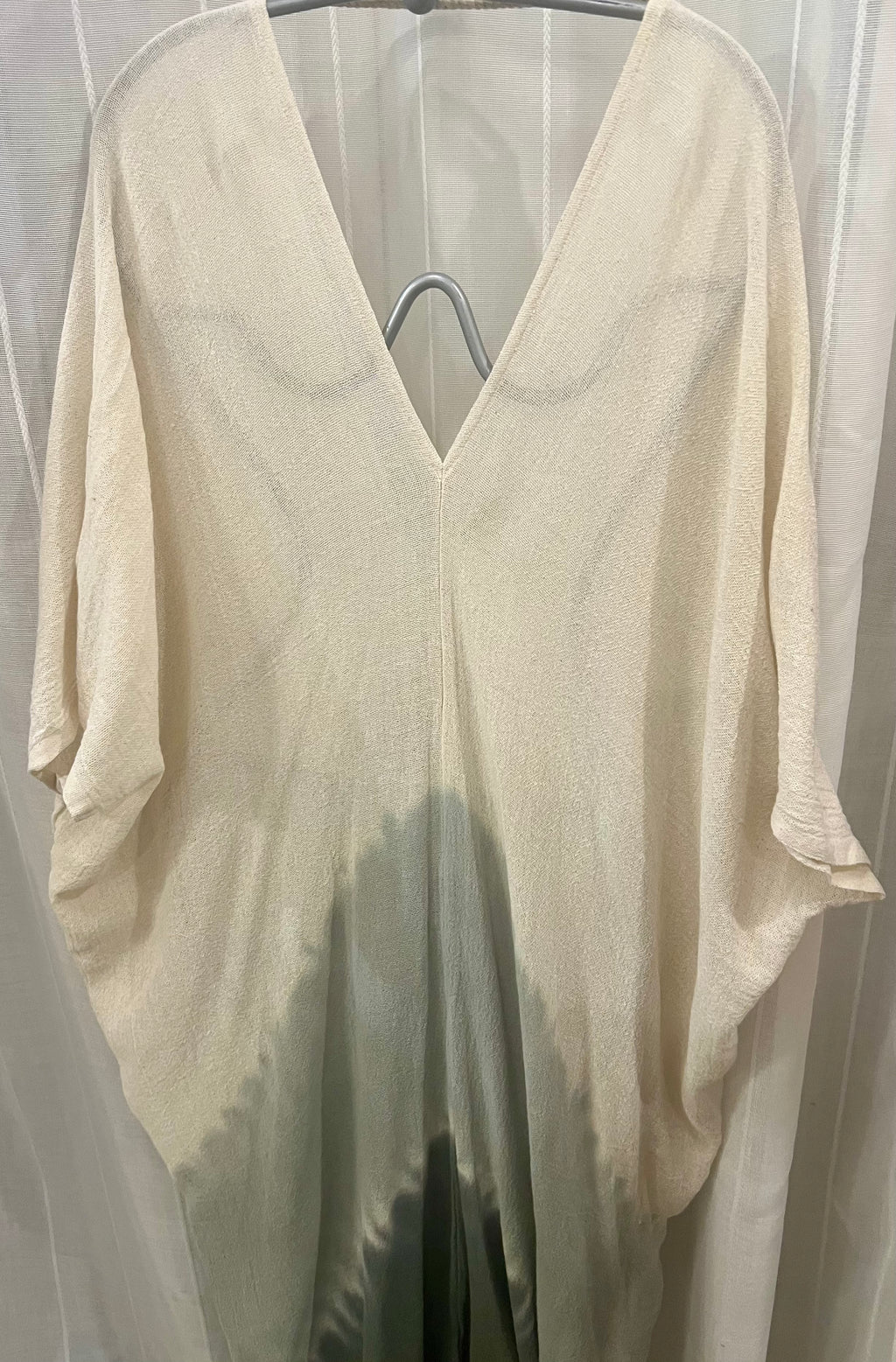 Dara Double V  maxi kaftan- Tie Dye Sea mist