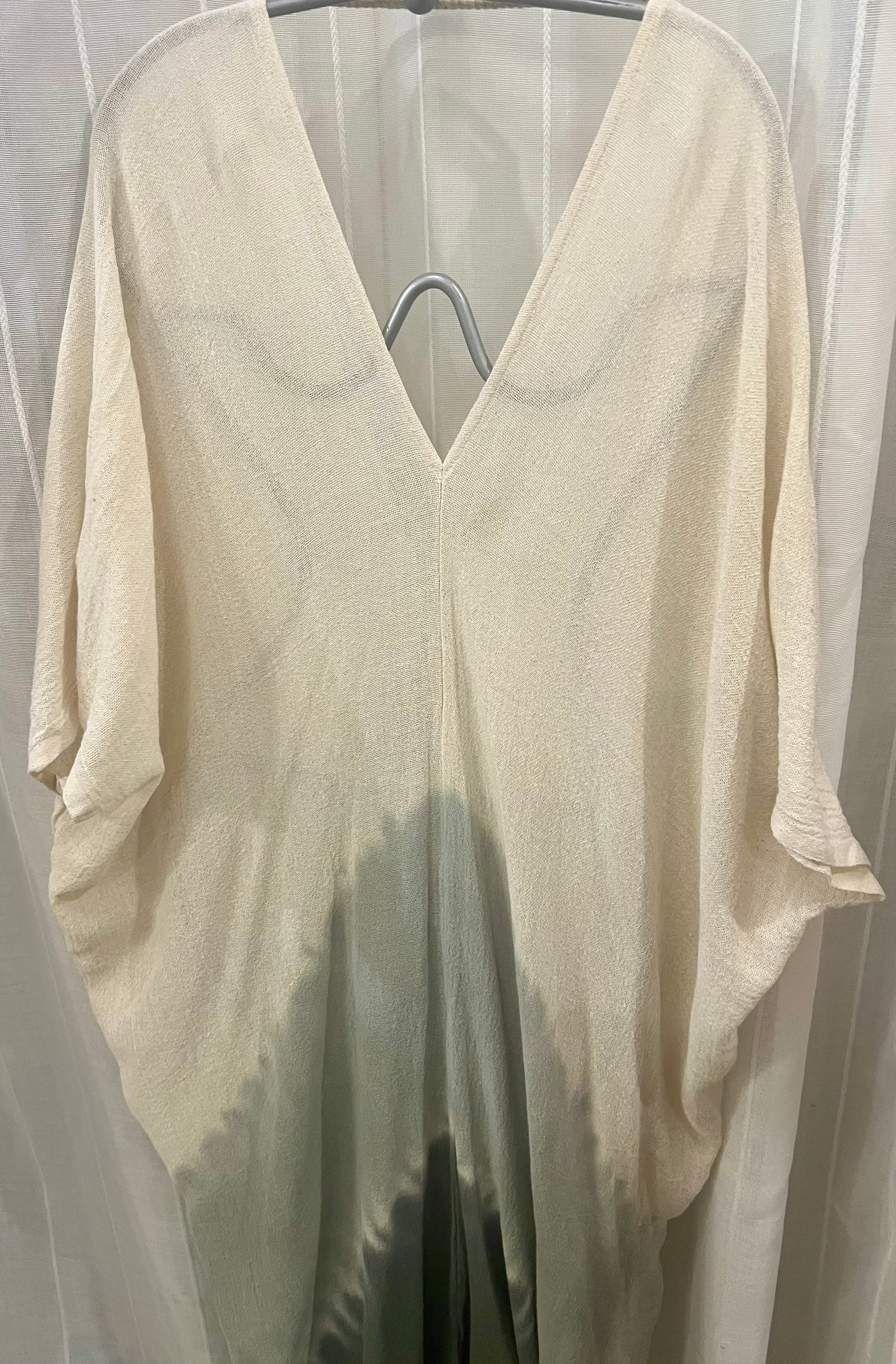 Dara Double V  maxi kaftan- Tie Dye Sea mist
