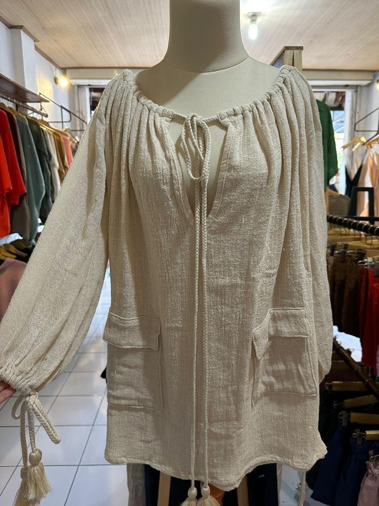 Sabrina pocket loose Ramie top