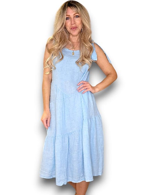 Baby Blue Bow-Tie Summer Dress