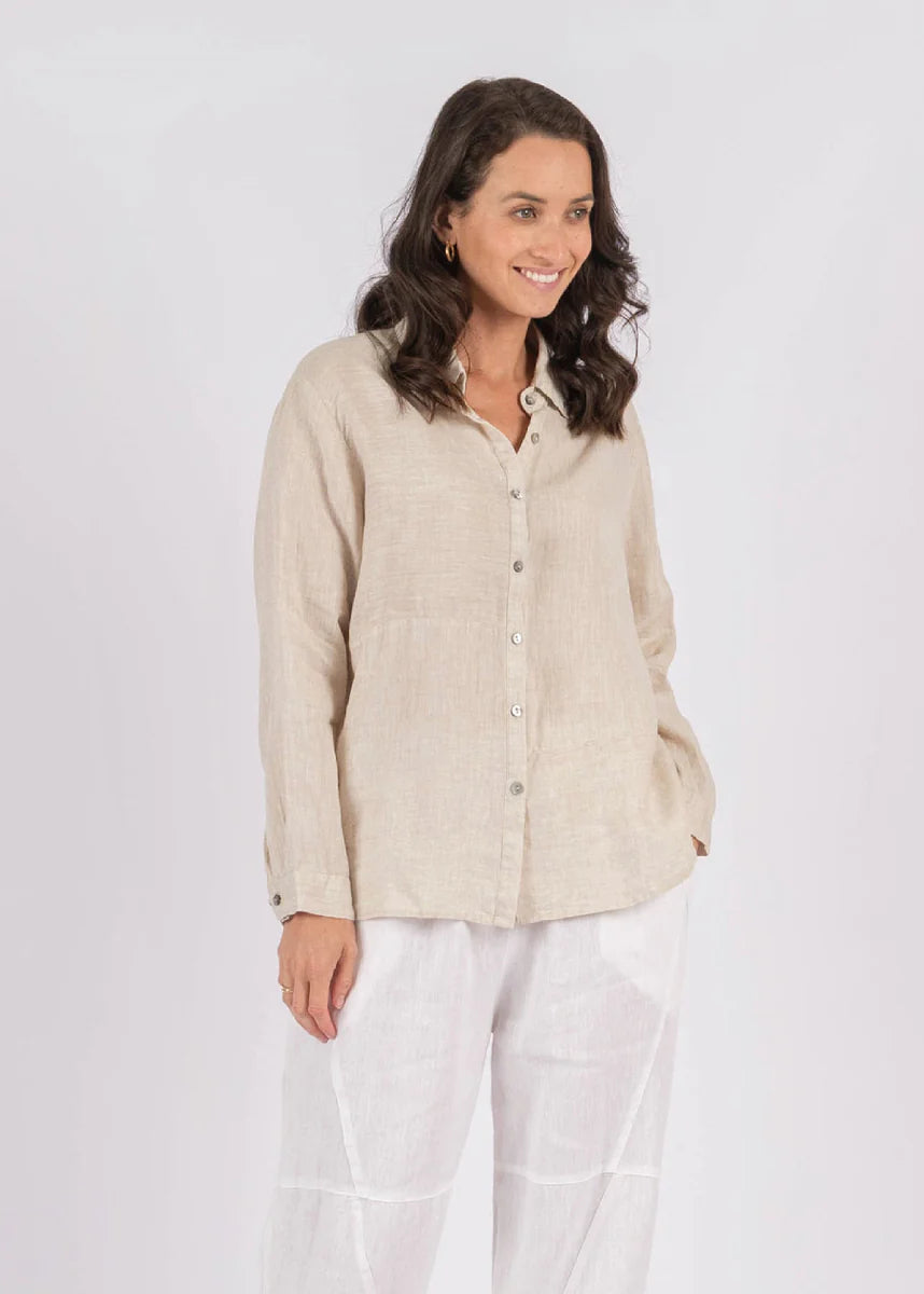 Milla linen shirt- Beige-M/L