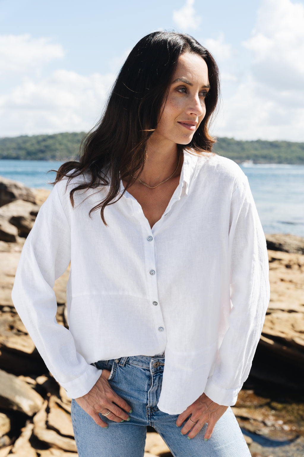 Mila linen shirt - white