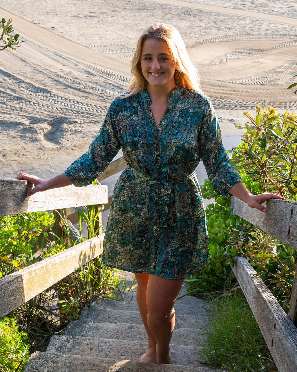Madeline Silk Shirt Dress -Emerald or Emerald Wine