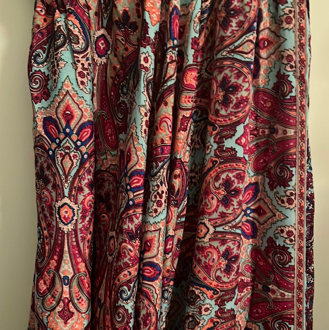 paisley print maroon silk fabric