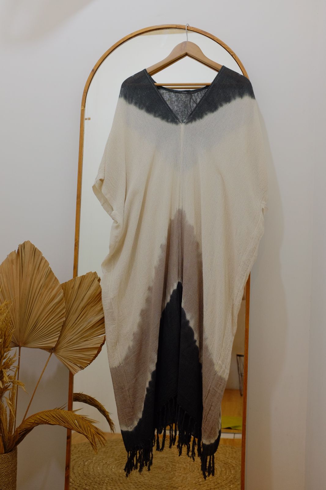 Dara Double V  maxi kaftan- tie dye Rouge