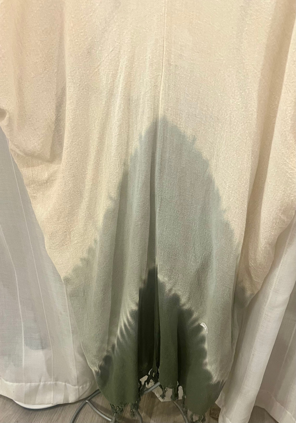 Dara Double V  maxi kaftan- Tie Dye Sea mist