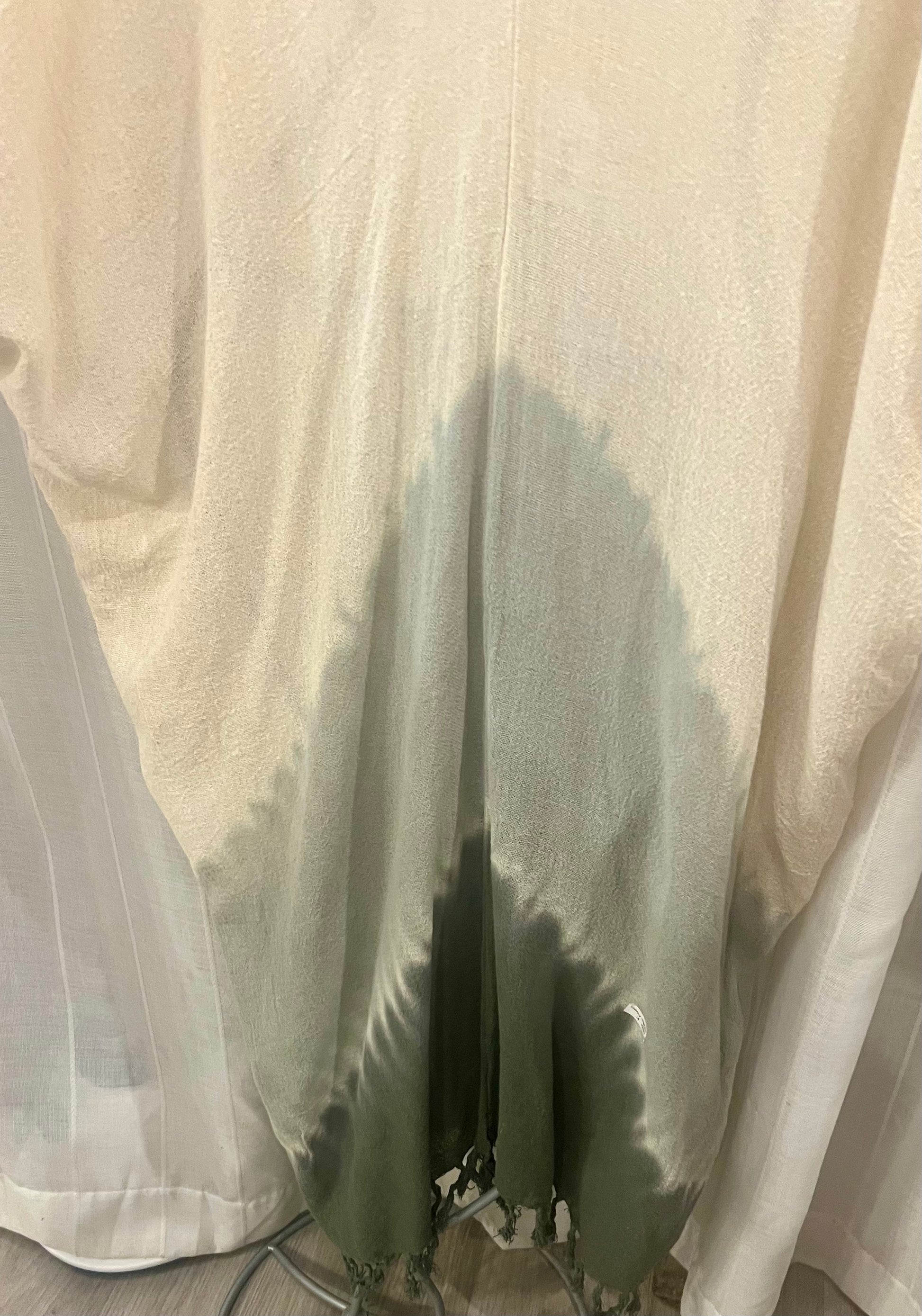 Dara Double V  maxi kaftan- Tie Dye Sea mist