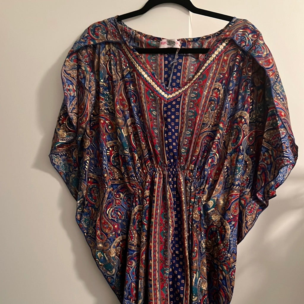 psychedelic print kaftan top