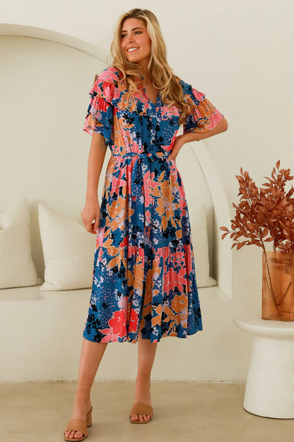 Greta 1/2 Sleeves Midi Dress