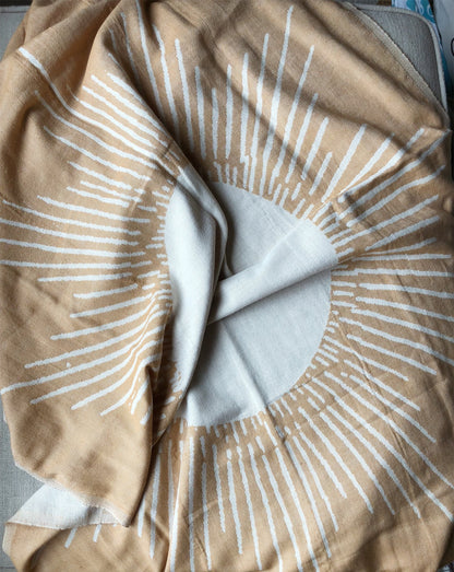 Salty Shadows Mustard Sun Turkish Towel