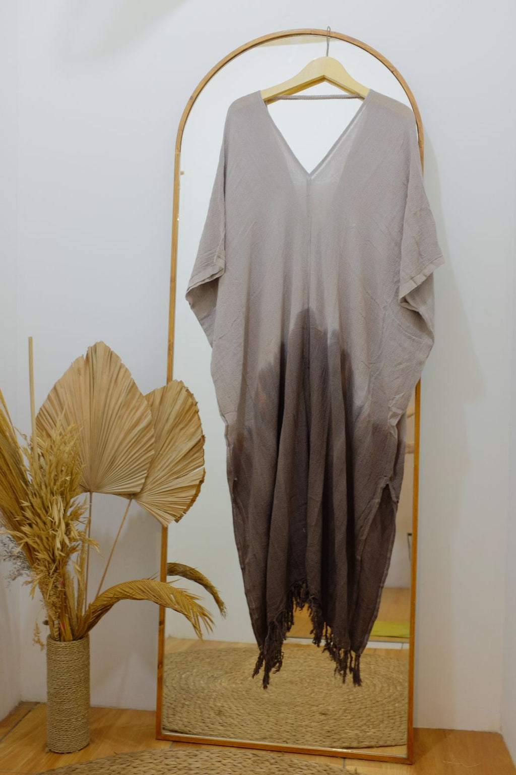 Dara Double V  maxi kaftan- tie dye Rouge