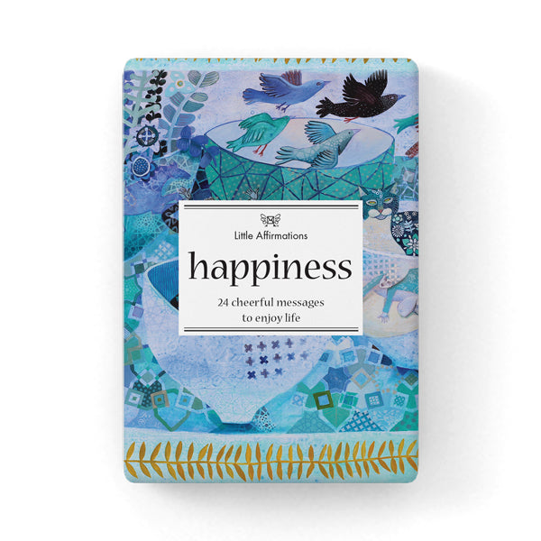 24 Inspirational Affirmation Cards + Stand - Happiness