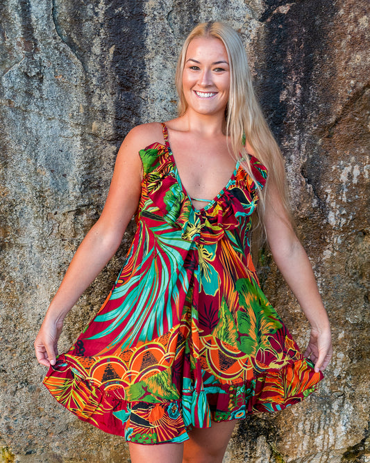 Celina sunset silk singlet dress