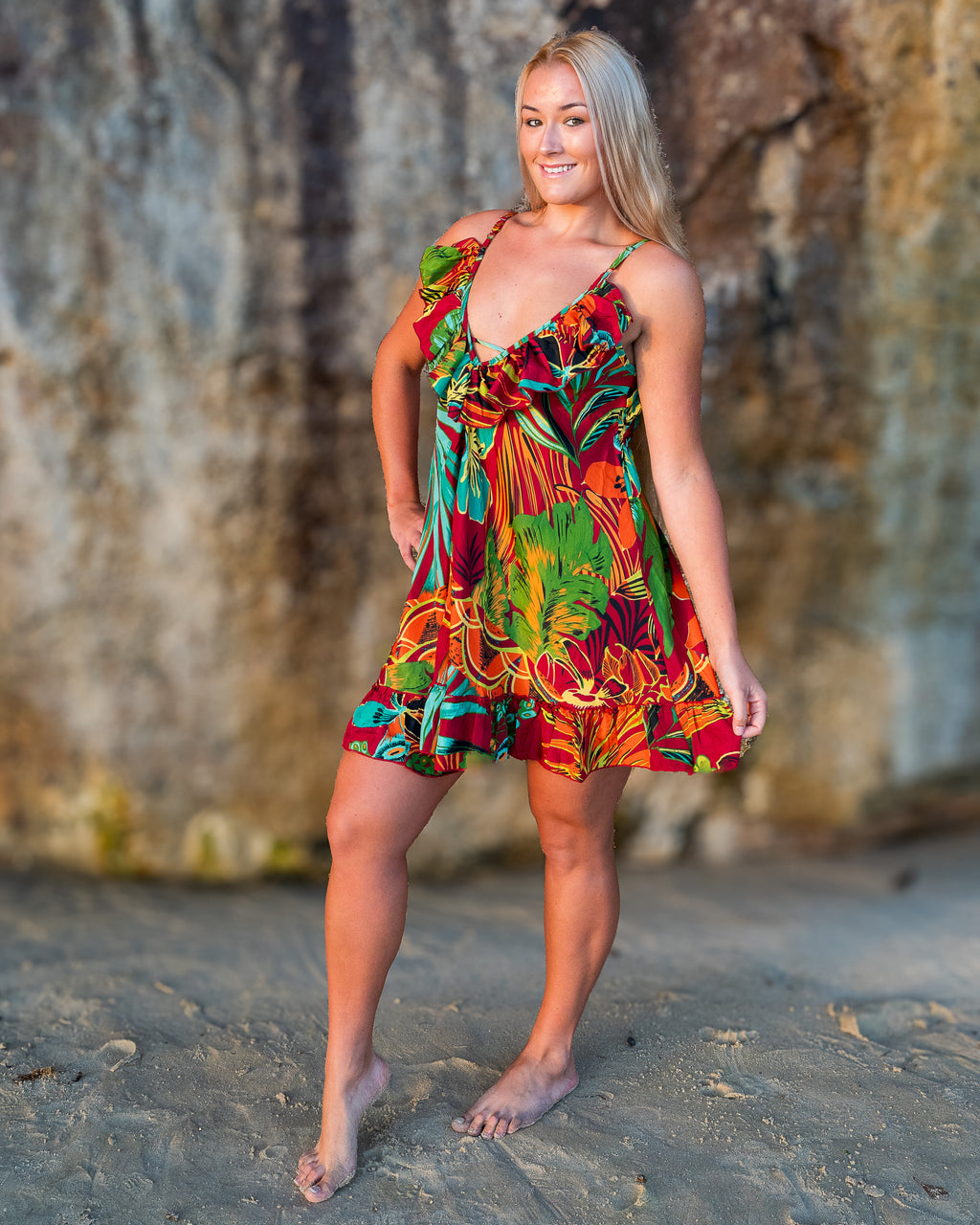 Celina sunset silk singlet dress