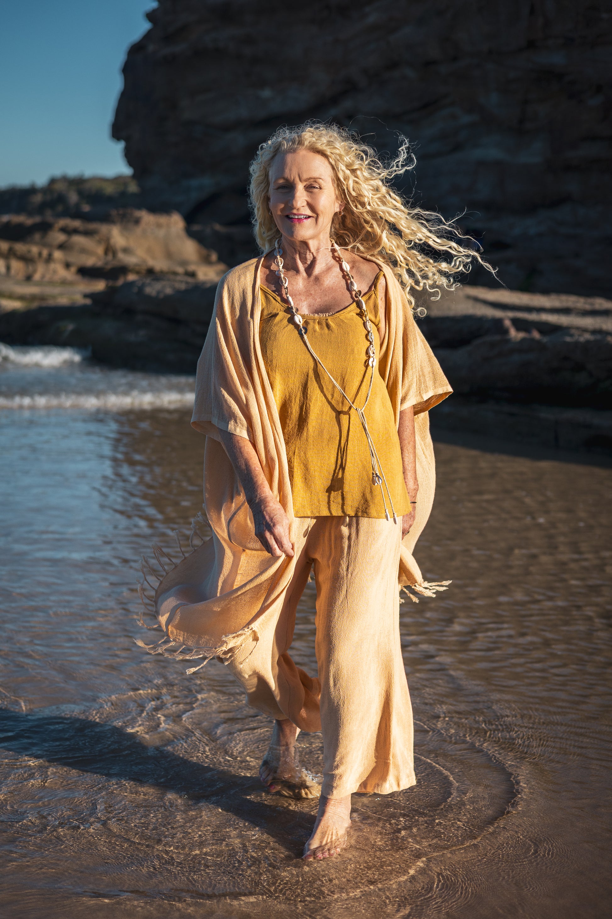 Kayla ramie short  kimono - Sand
