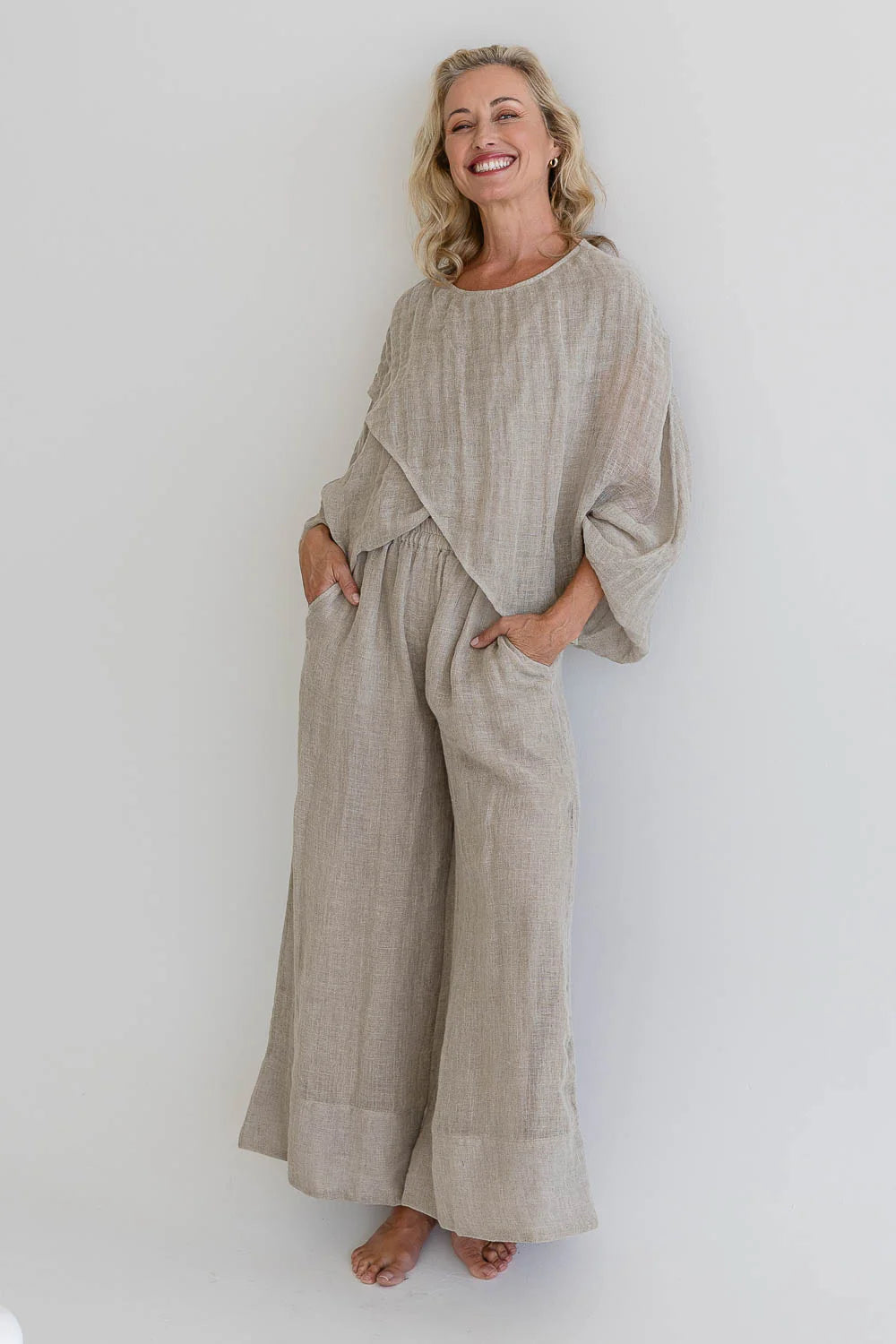 Eadie Kosa Reversible Linen Top - Natural