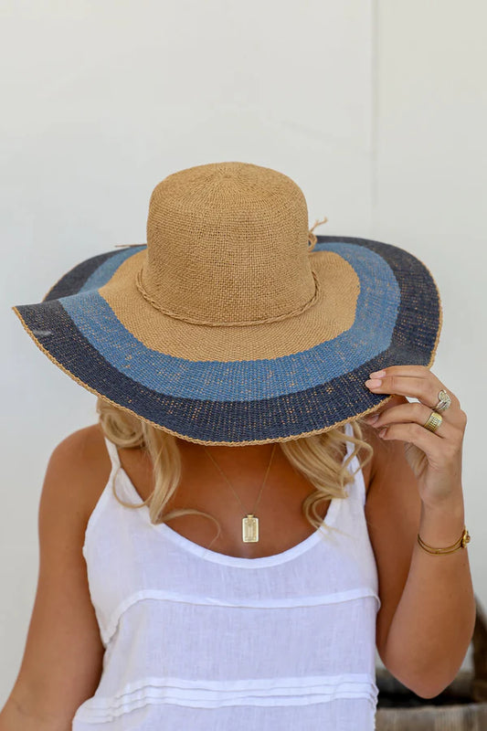 FS Raffia style hat - blue