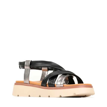 FETTUCCINE SANDAL - Black/Silver