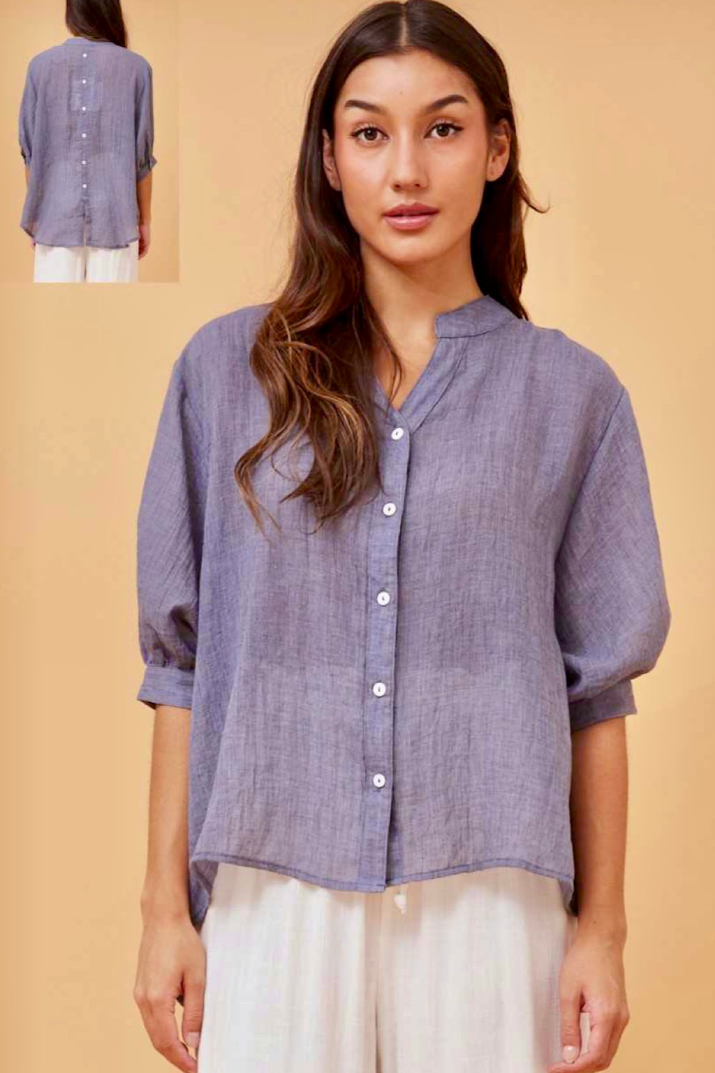 Bellina button up shirt  - blue Jean