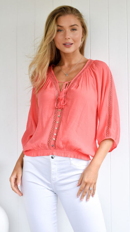 Sunshine top - Coral