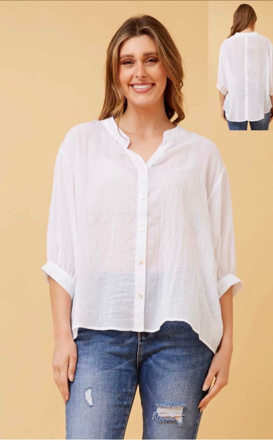Bellina button up shirt -white
