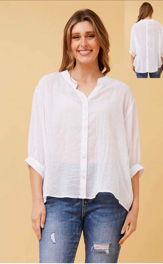 Bellina button up shirt -white