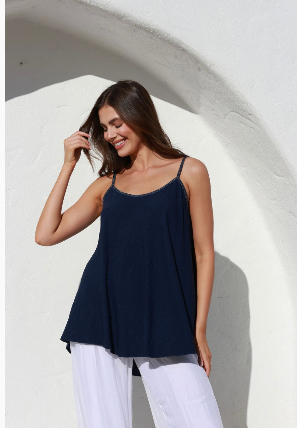 Chiara Italian Singlet  - Navy