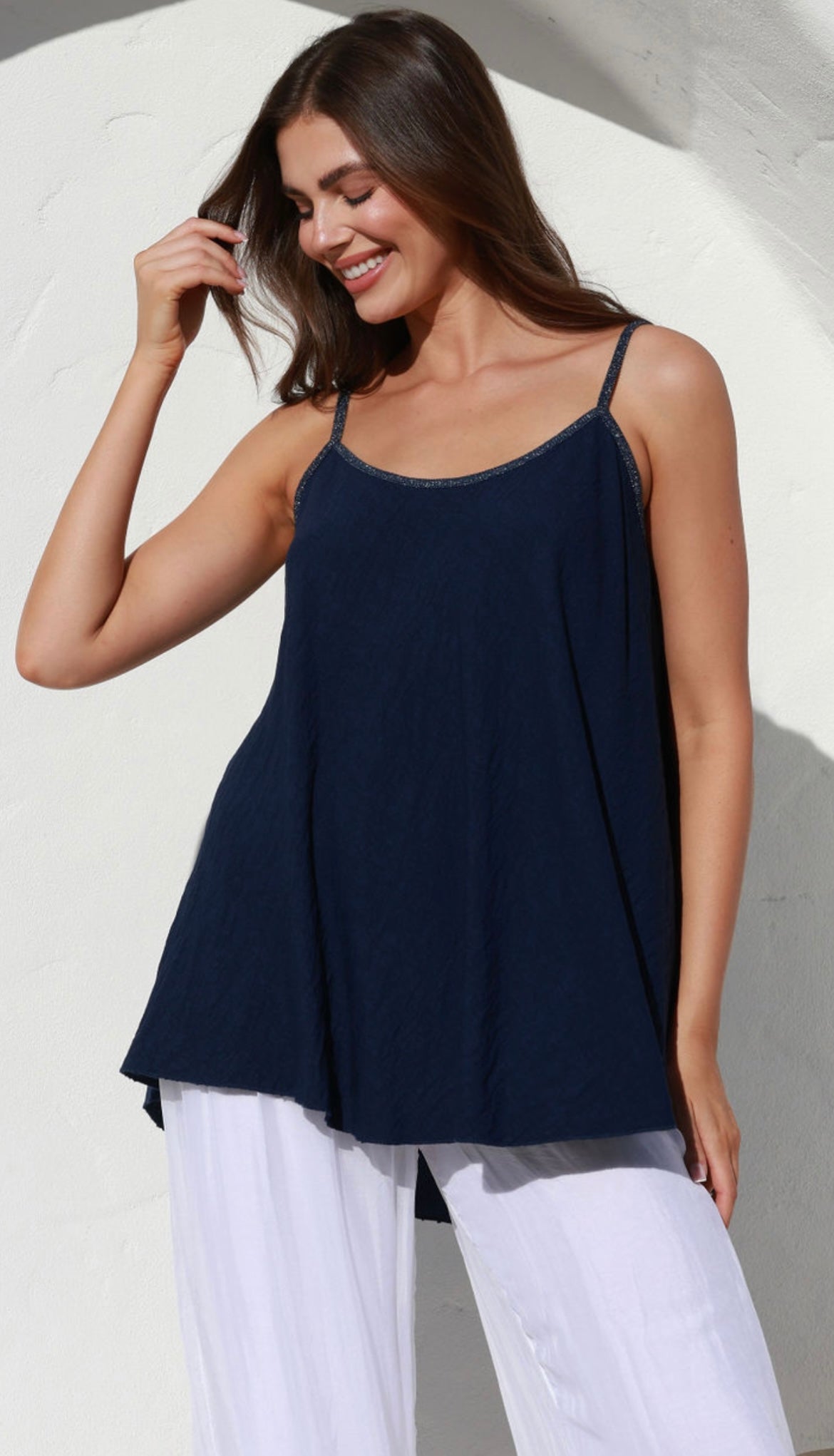 Chiara Italian Singlet  - Navy