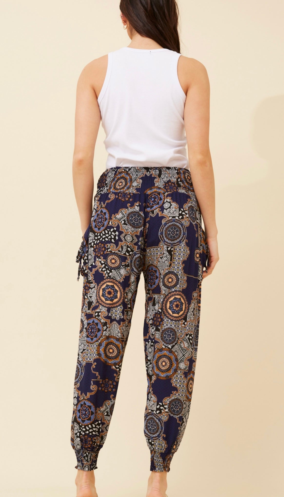 Boho blue harem pants