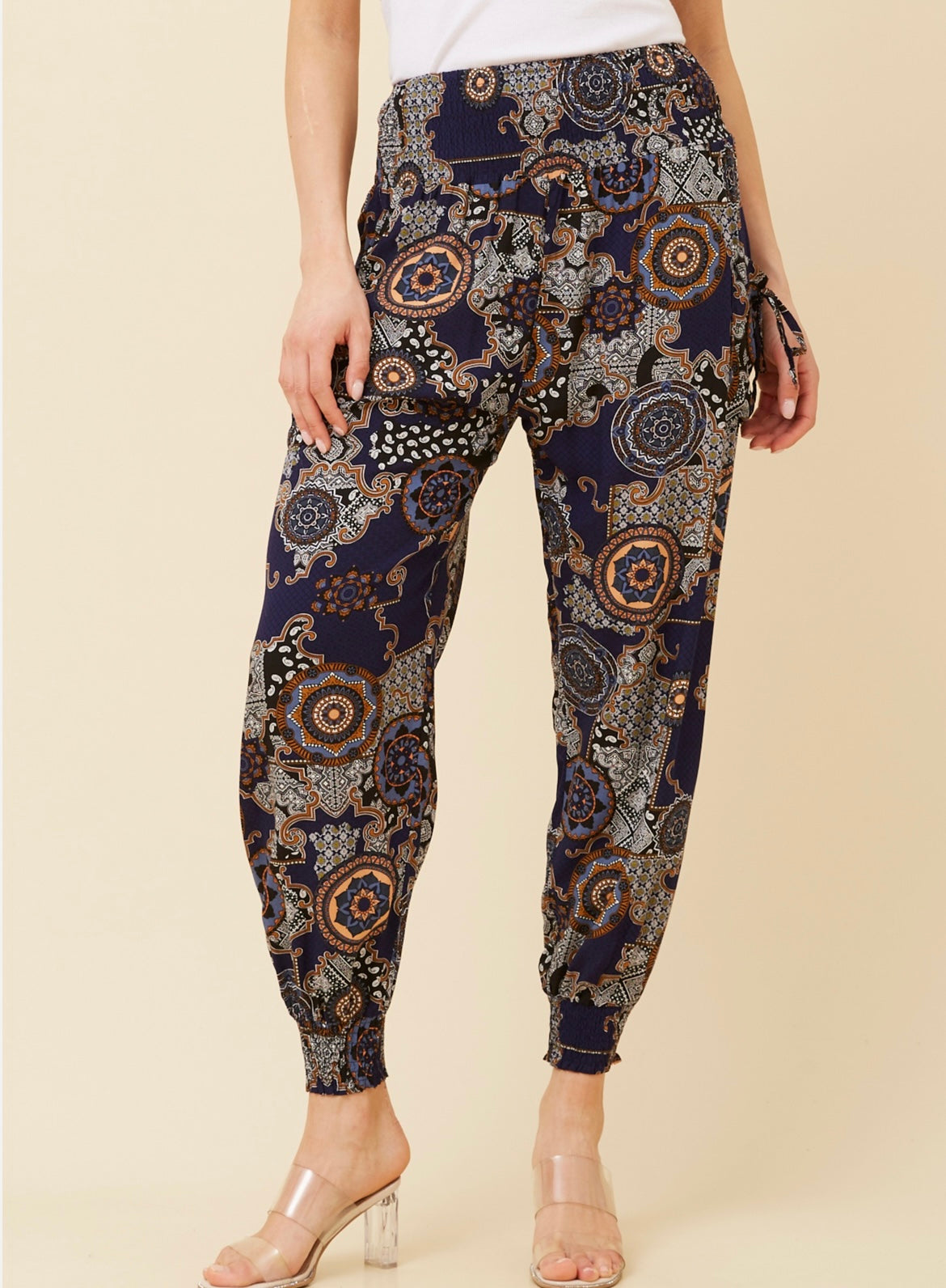 Boho blue harem pants