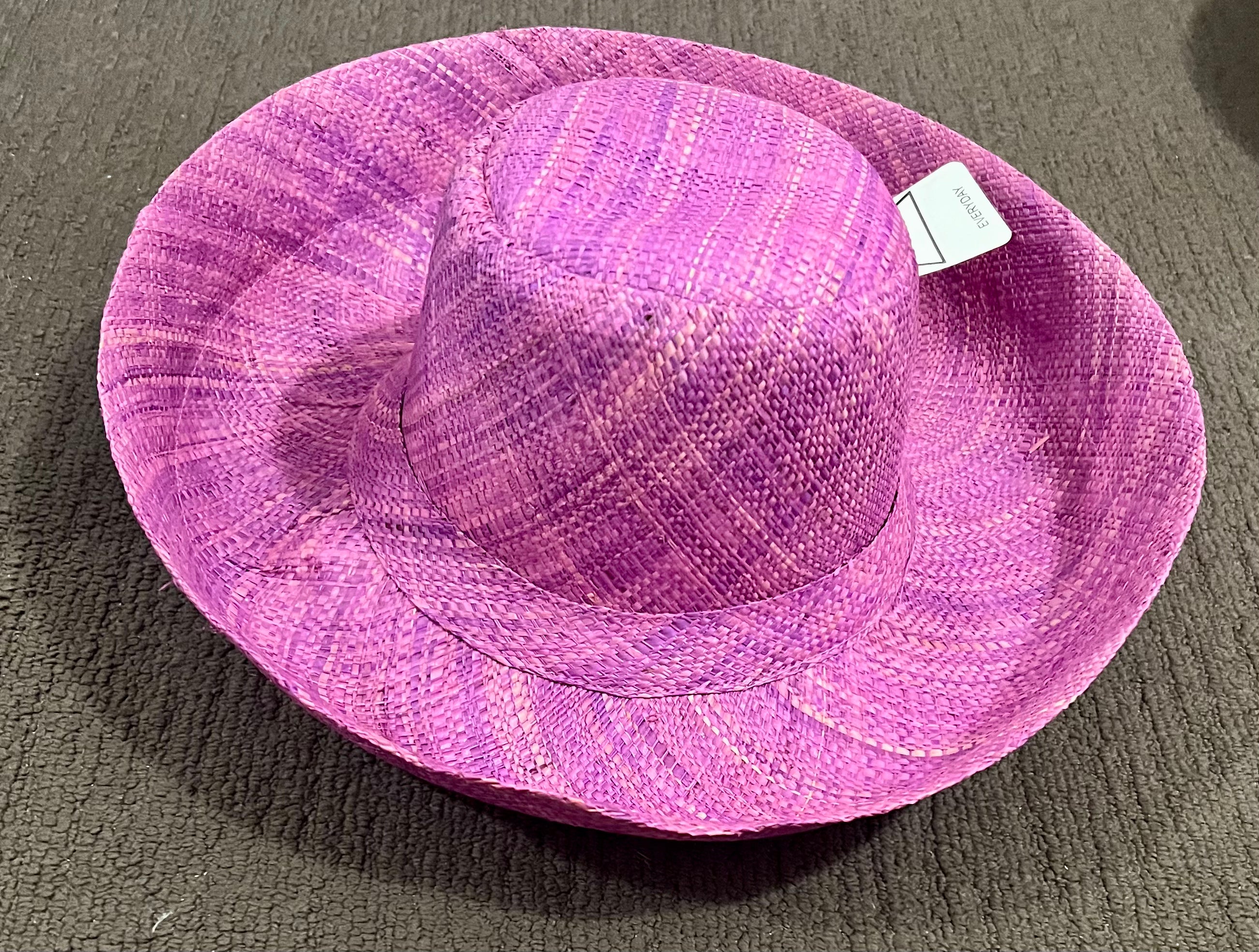 Demi Capeline Raffia Hat - rustic candy pink