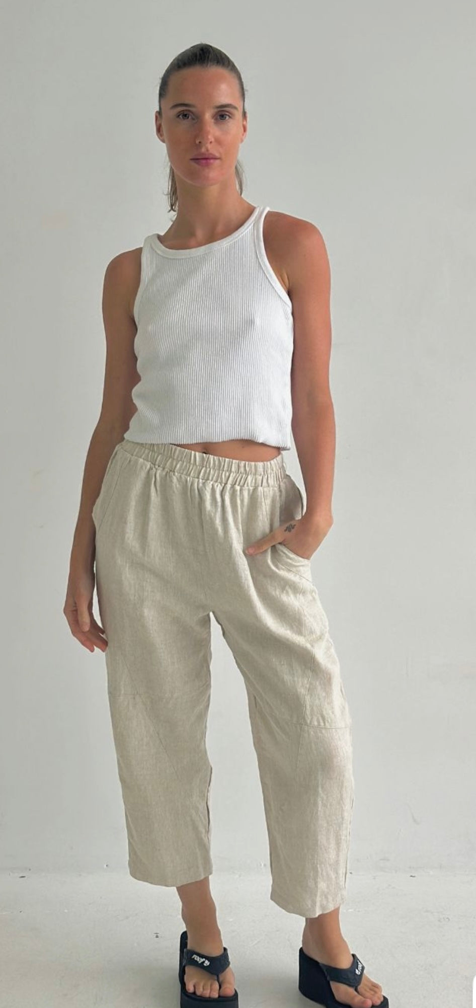 Novie Linen pants – Beige