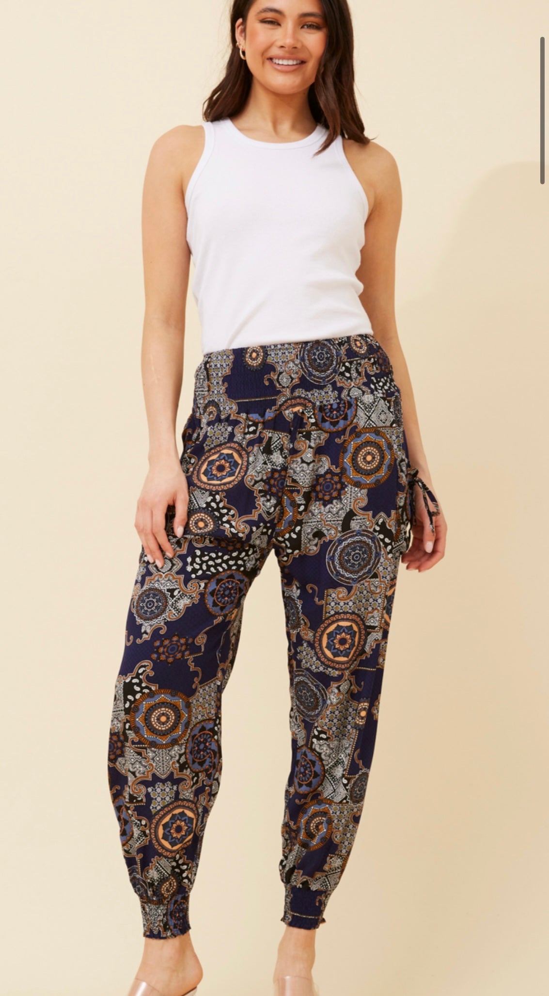 Boho blue harem pants