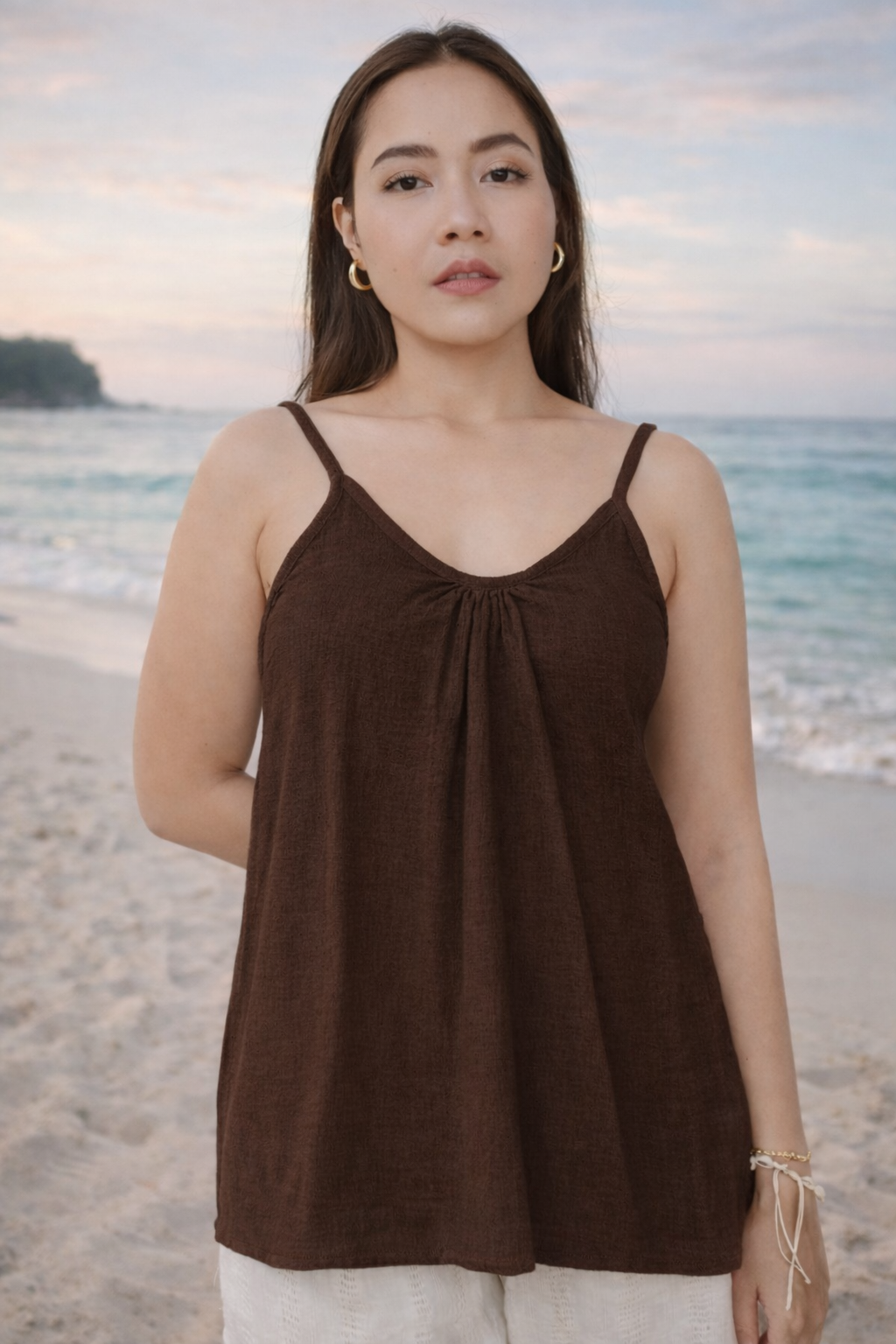 Ramie Elastic  singlet Top