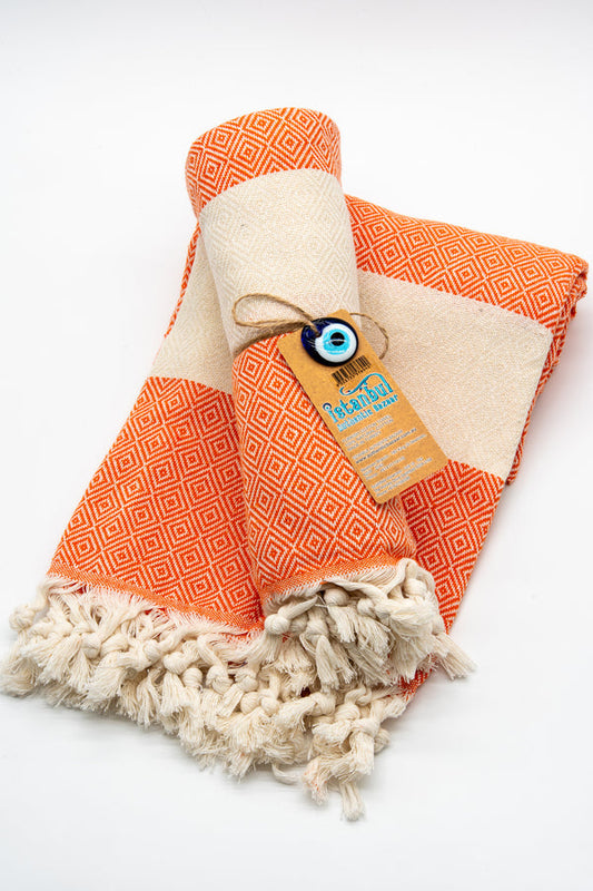 Turkish Cotton Towel - orange