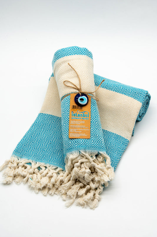 Turkish Cotton Towel - Turquoise