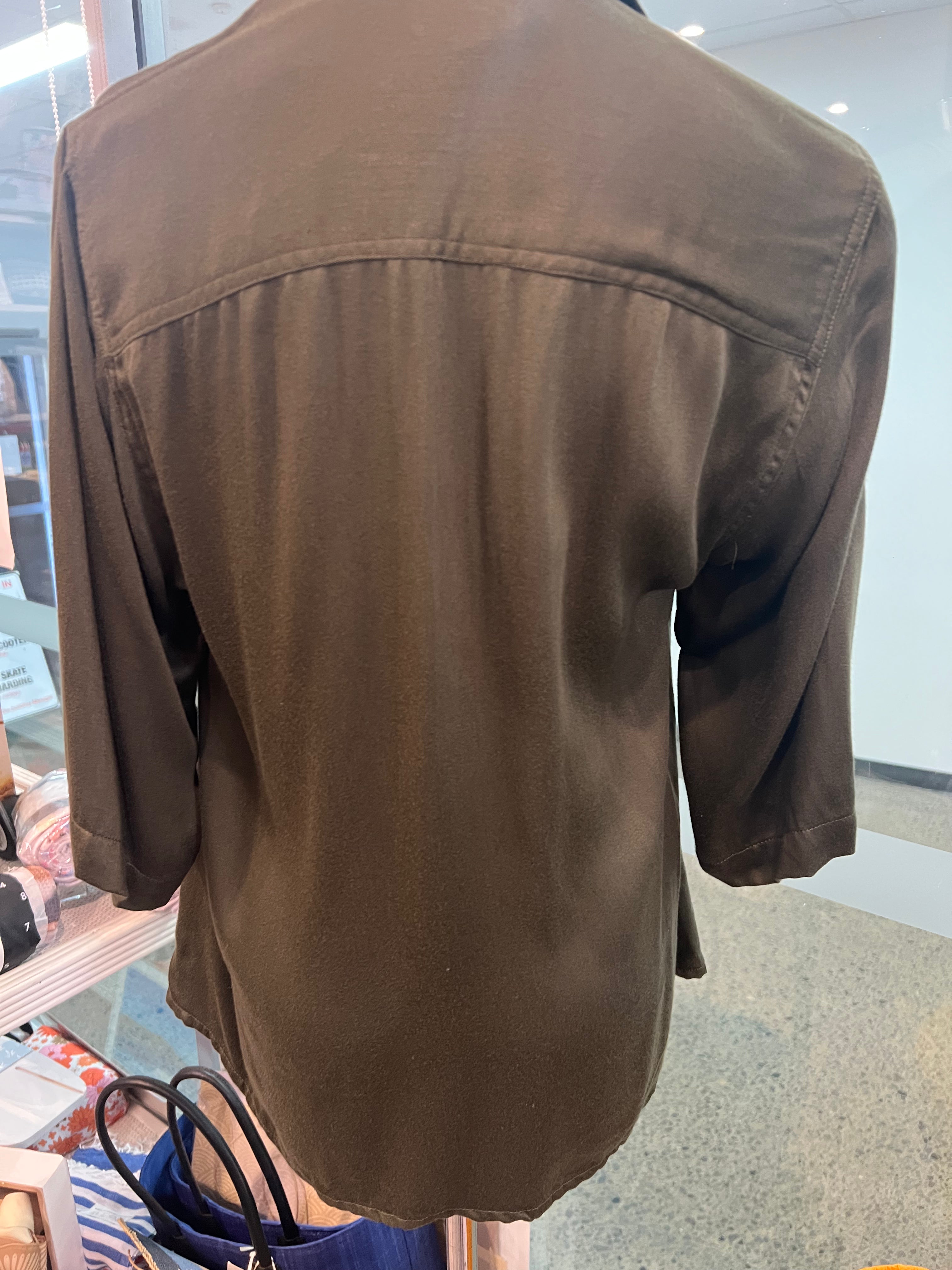 Chitra satin olive pocket shirt- limited edition